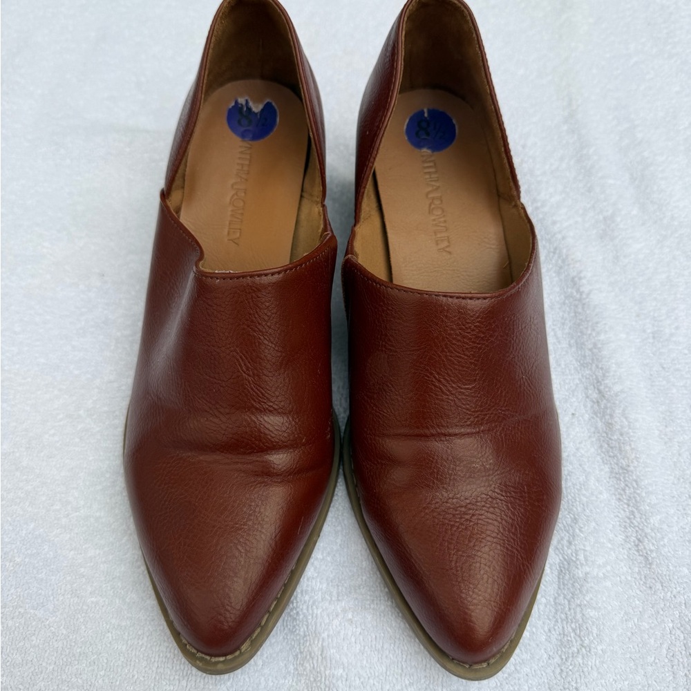 Cynthia Rowley Brown Pointed-Toe Leather Loafers